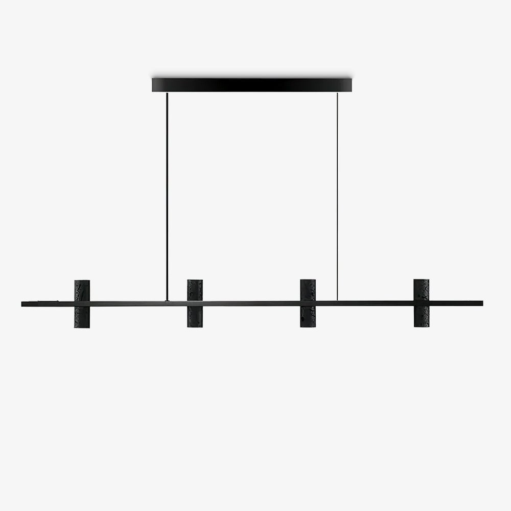 Elegant Travertine Parallel Chandelier with Adjustable Height & LED Li