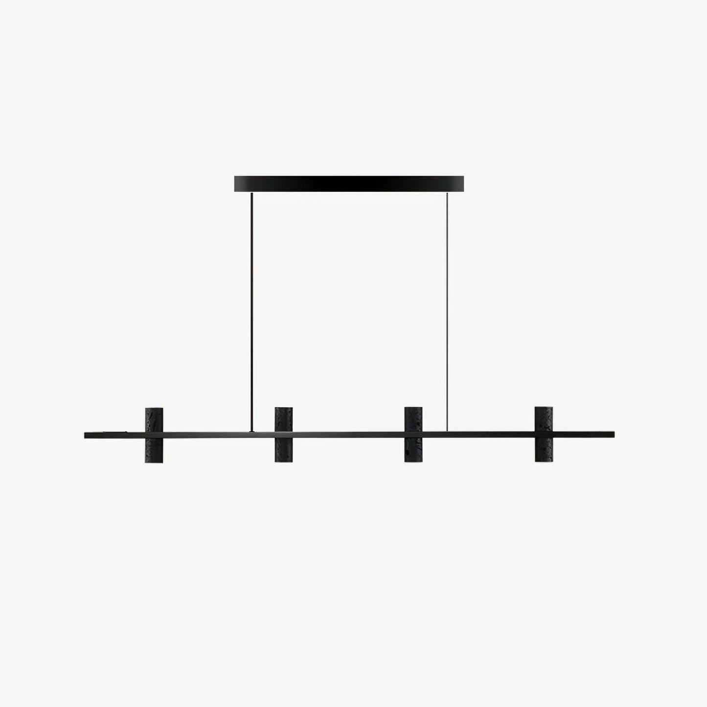 Elegant Travertine Parallel Chandelier with Adjustable Height & LED Li