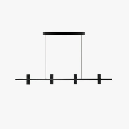 Elegant Travertine Parallel Chandelier with Adjustable Height & LED Li