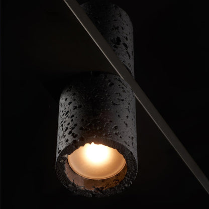 Elegant Travertine Parallel Chandelier with Adjustable Height & LED Li