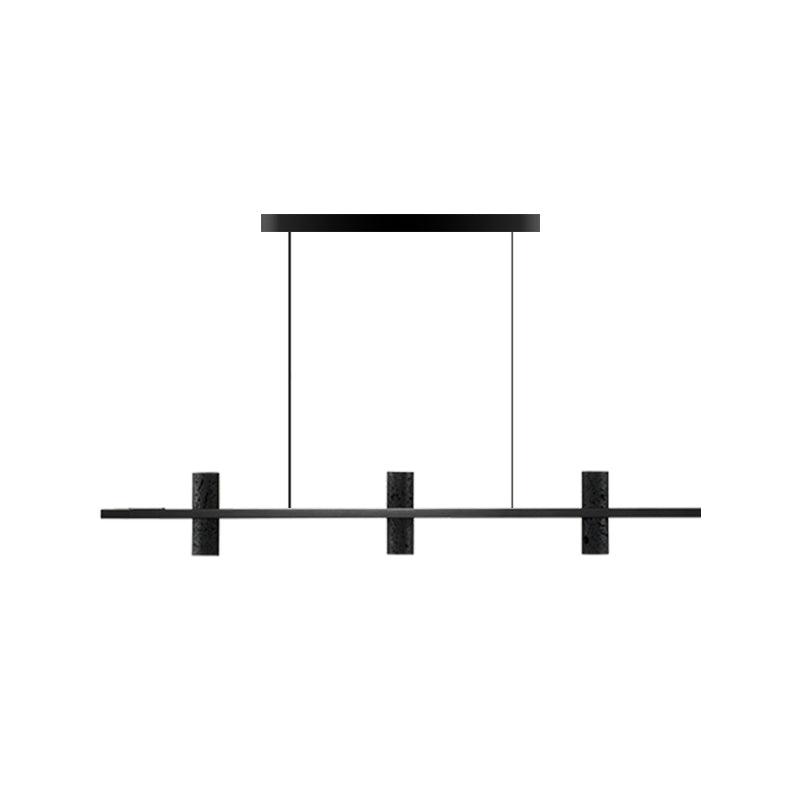 Elegant Travertine Parallel Chandelier with Adjustable Height & LED Li