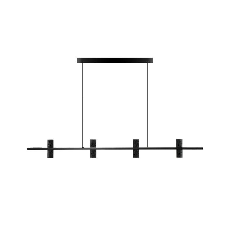 Elegant Travertine Parallel Chandelier with Adjustable Height & LED Li