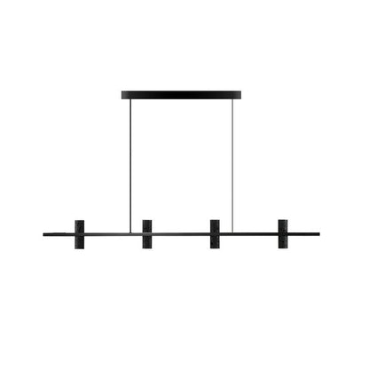 Elegant Travertine Parallel Chandelier with Adjustable Height & LED Li
