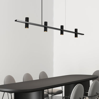 Elegant Travertine Parallel Chandelier with Adjustable Height & LED Li