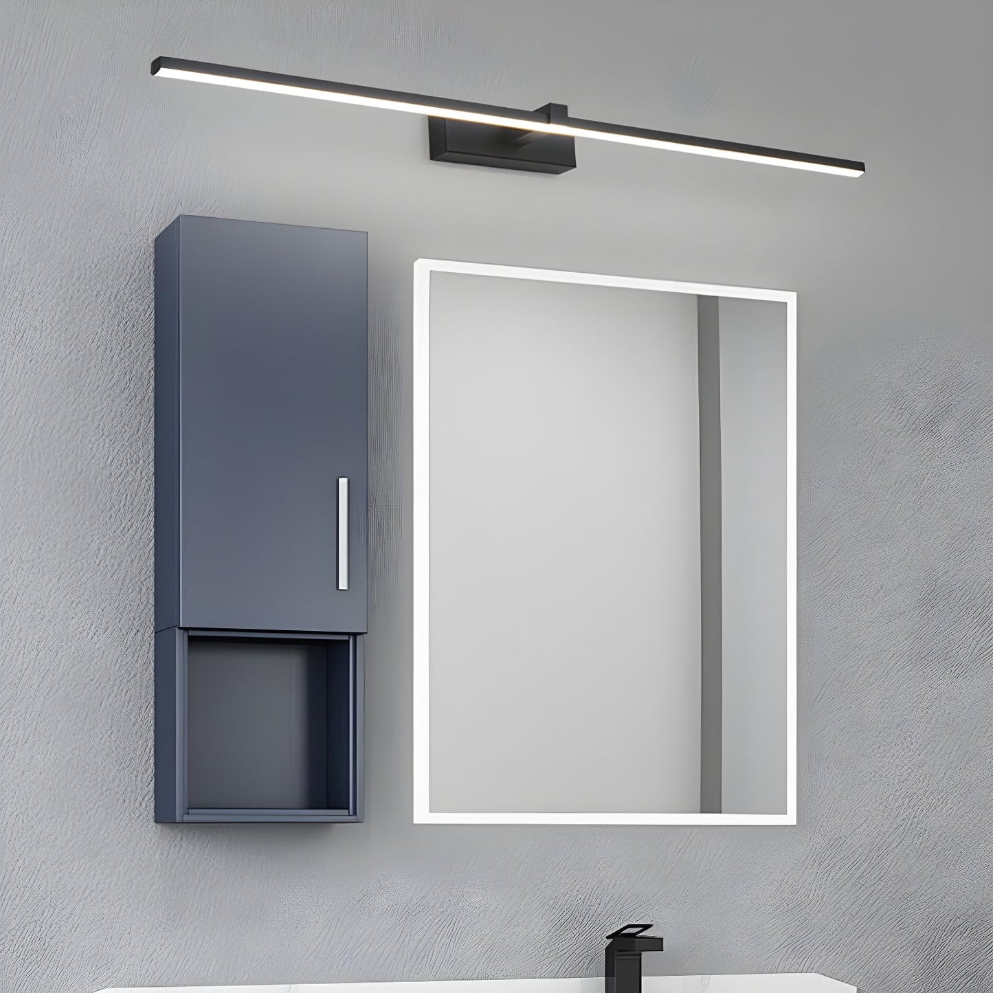 Professional Metal Linear Mirror Wall Light with Dimmable LED and Adju