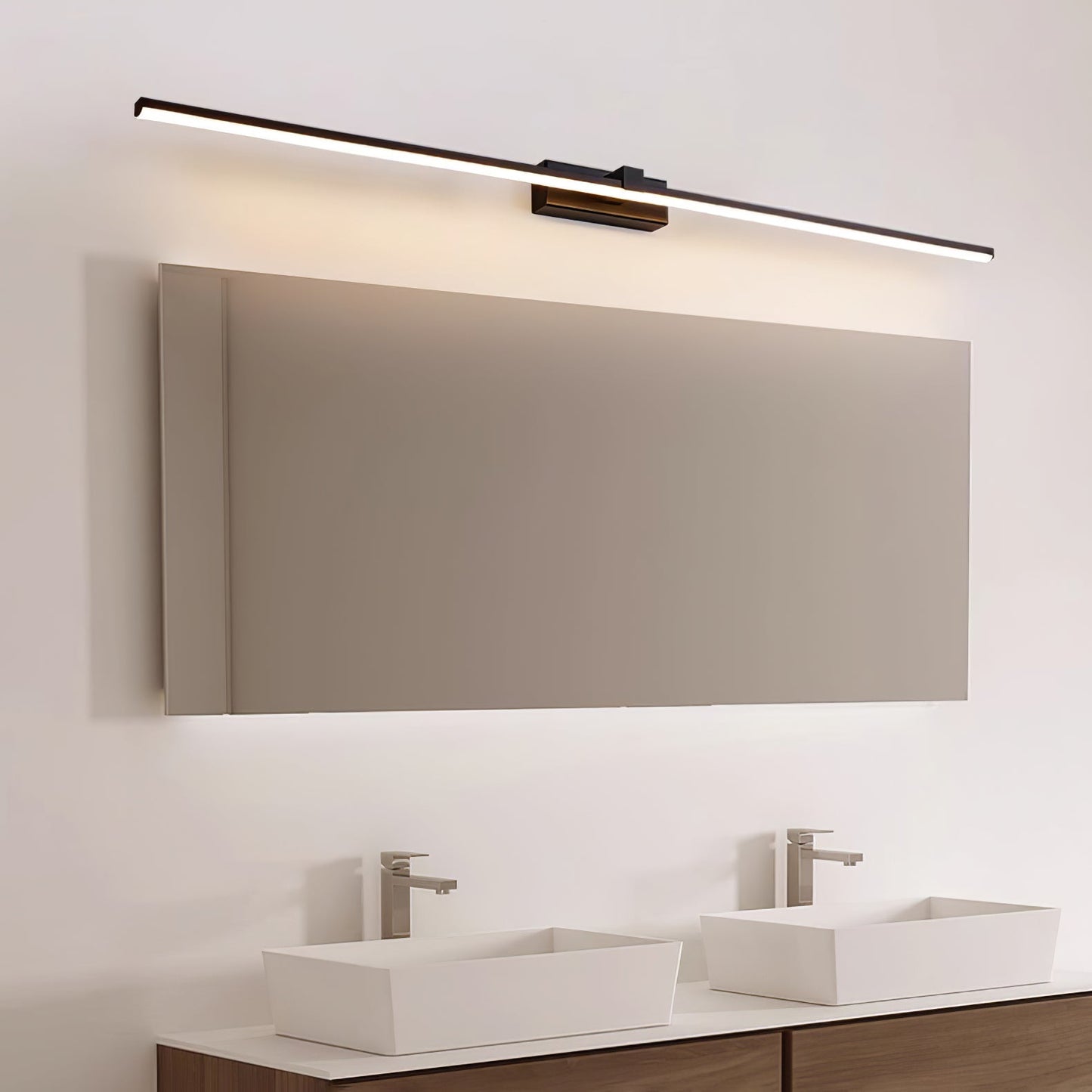 Professional Metal Linear Mirror Wall Light with Dimmable LED and Adju