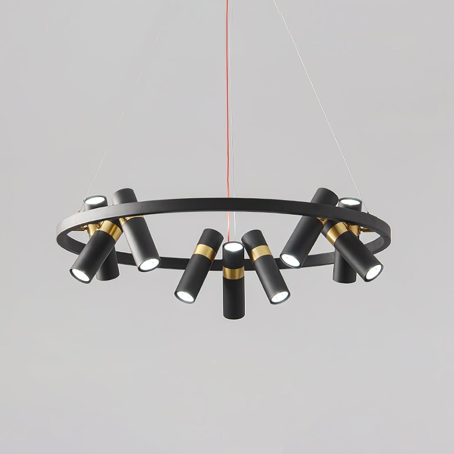 Industrial Black Multi-Pipe Chandelier with Adjustable Height & LED Co
