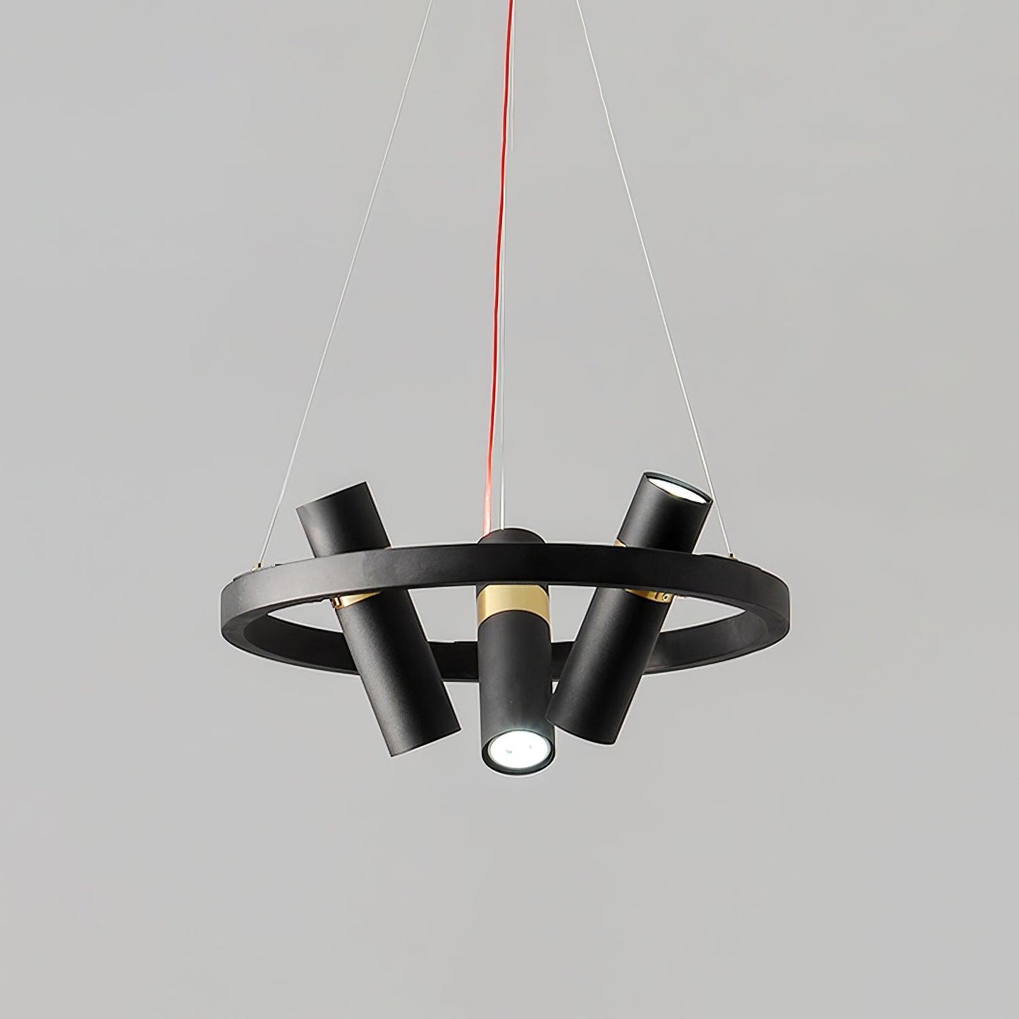 Industrial Black Multi-Pipe Chandelier with Adjustable Height & LED Co