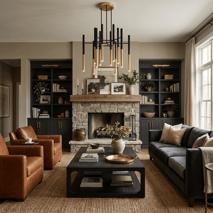 Elegant Metal Tubular Chandelier with Adjustable Height & LED Compatib