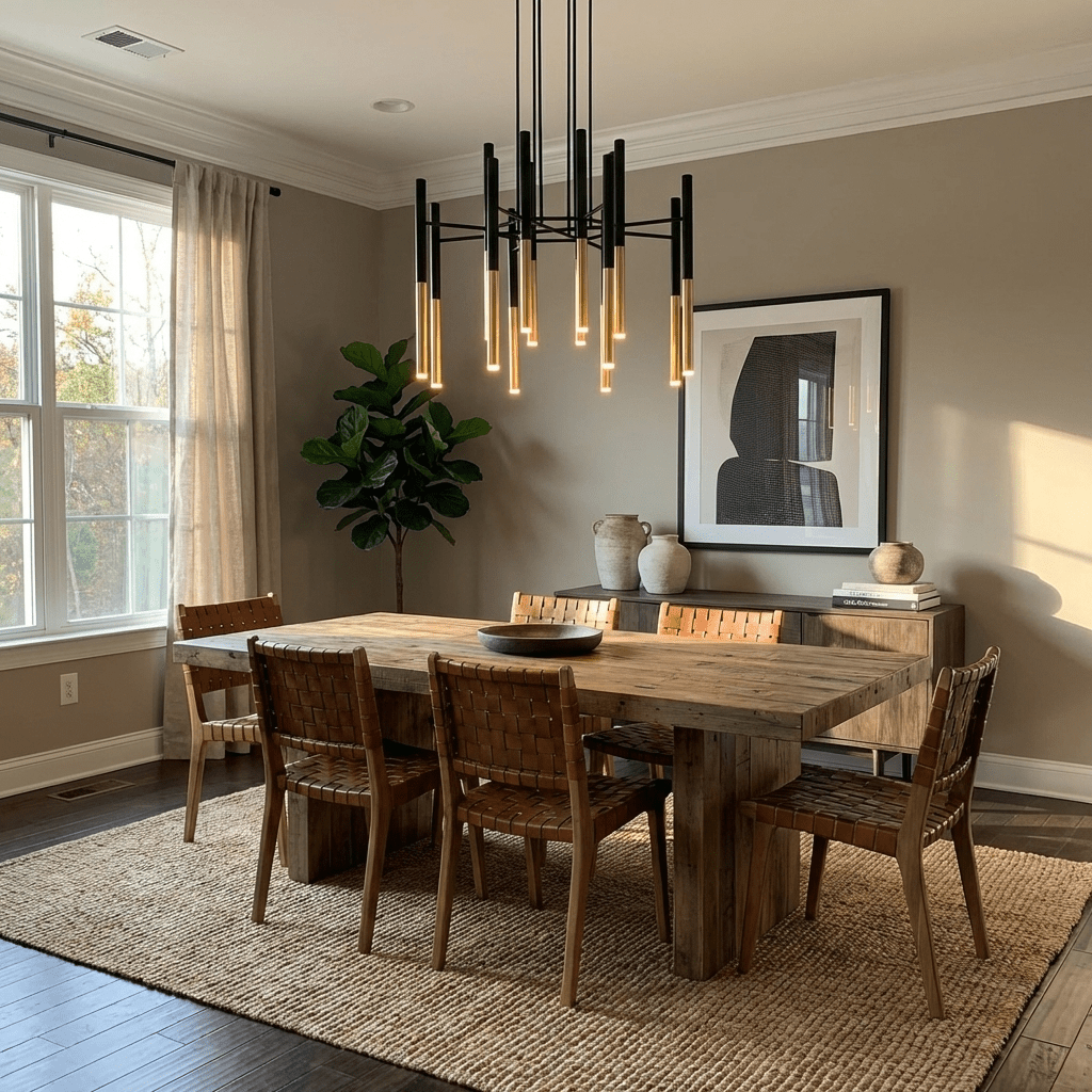Elegant Metal Tubular Chandelier with Adjustable Height & LED Compatib