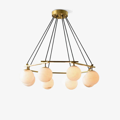 Miira Alabaster Chandelier - Elegant Design, Adjustable Height, LED Co
