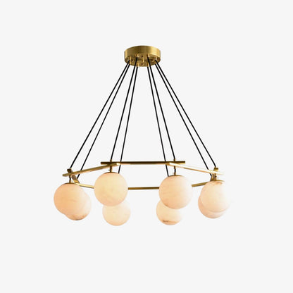 Miira Alabaster Chandelier - Elegant Design, Adjustable Height, LED Co