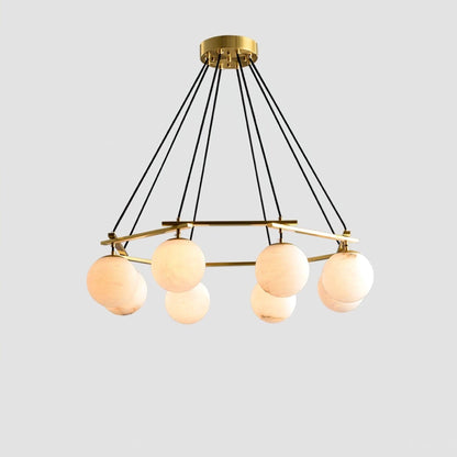 Miira Alabaster Chandelier - Elegant Design, Adjustable Height, LED Co