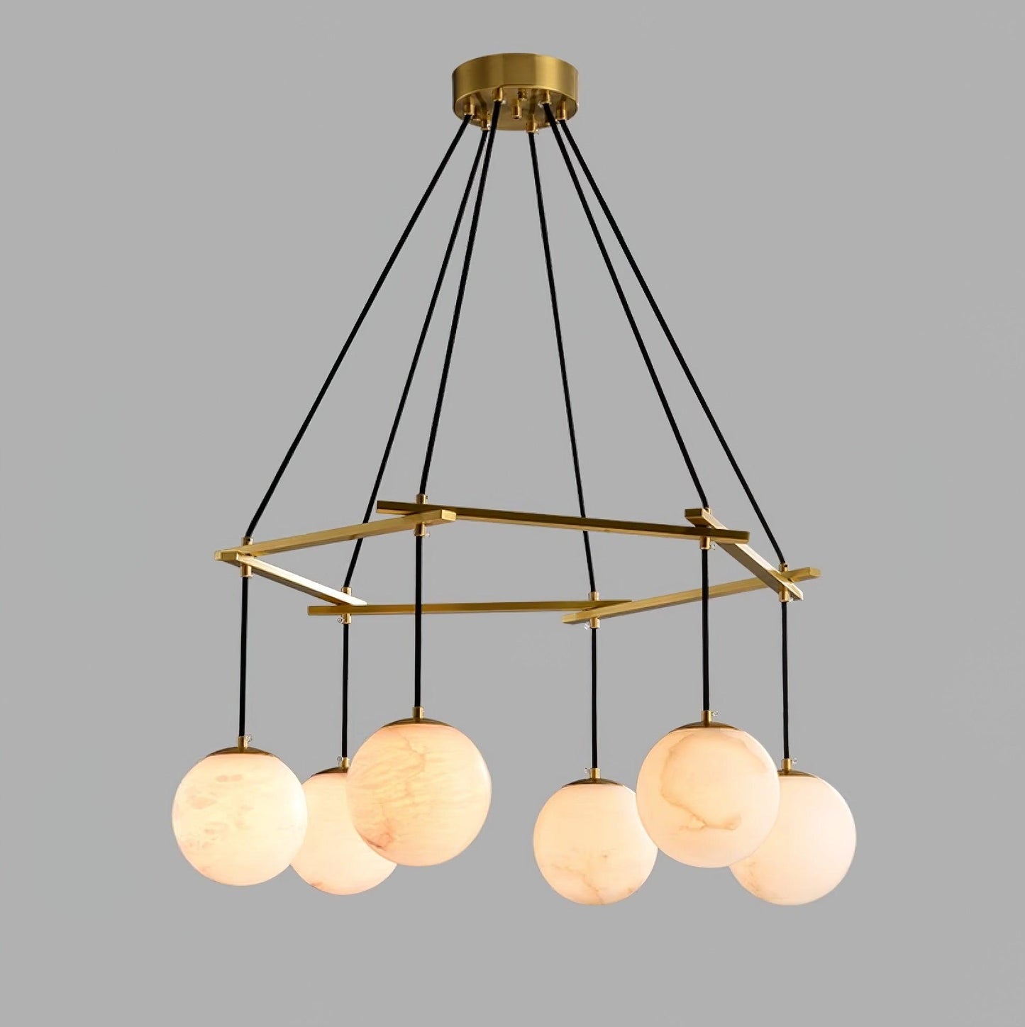 Miira Alabaster Chandelier - Elegant Design, Adjustable Height, LED Co