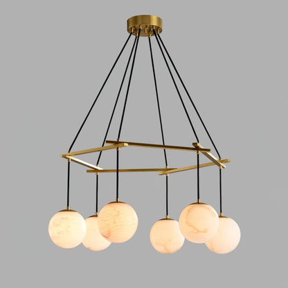 Miira Alabaster Chandelier - Elegant Design, Adjustable Height, LED Co