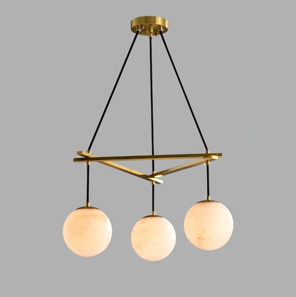 Miira Alabaster Chandelier - Elegant Design, Adjustable Height, LED Co