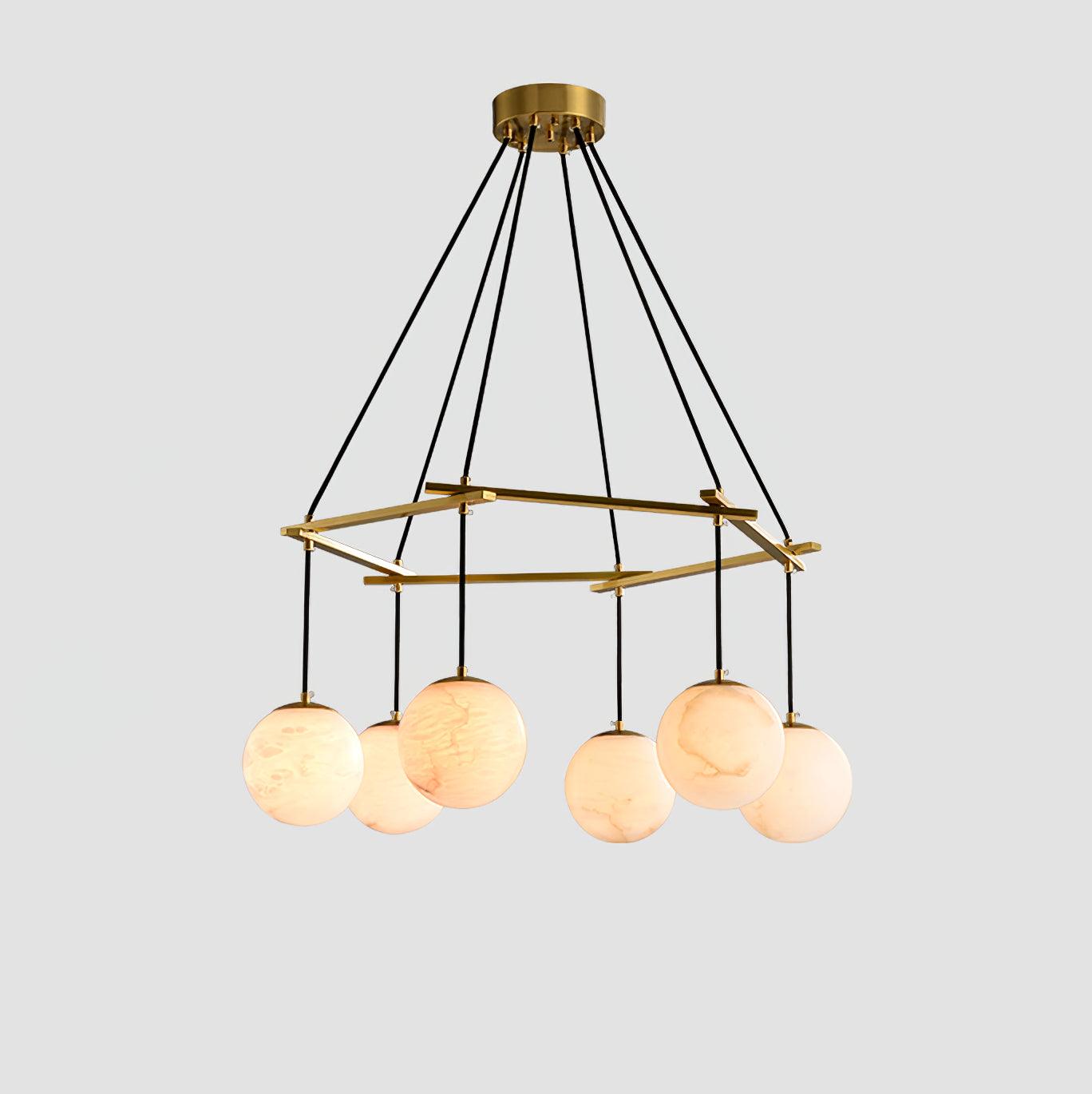 Miira Alabaster Chandelier - Elegant Design, Adjustable Height, LED Co