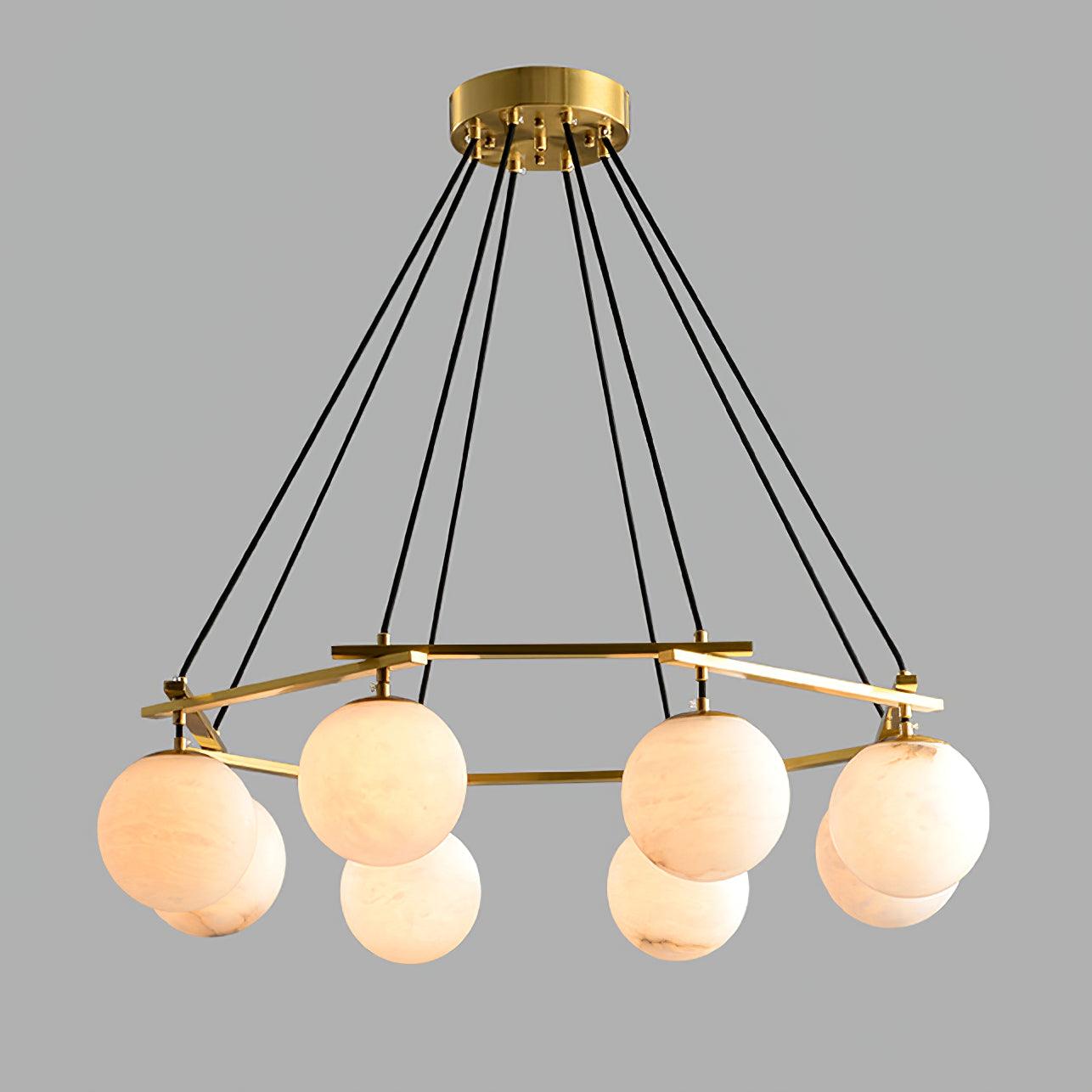 Miira Alabaster Chandelier - Elegant Design, Adjustable Height, LED Co