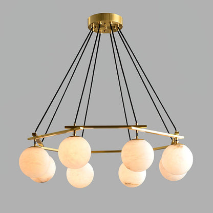Miira Alabaster Chandelier - Elegant Design, Adjustable Height, LED Co