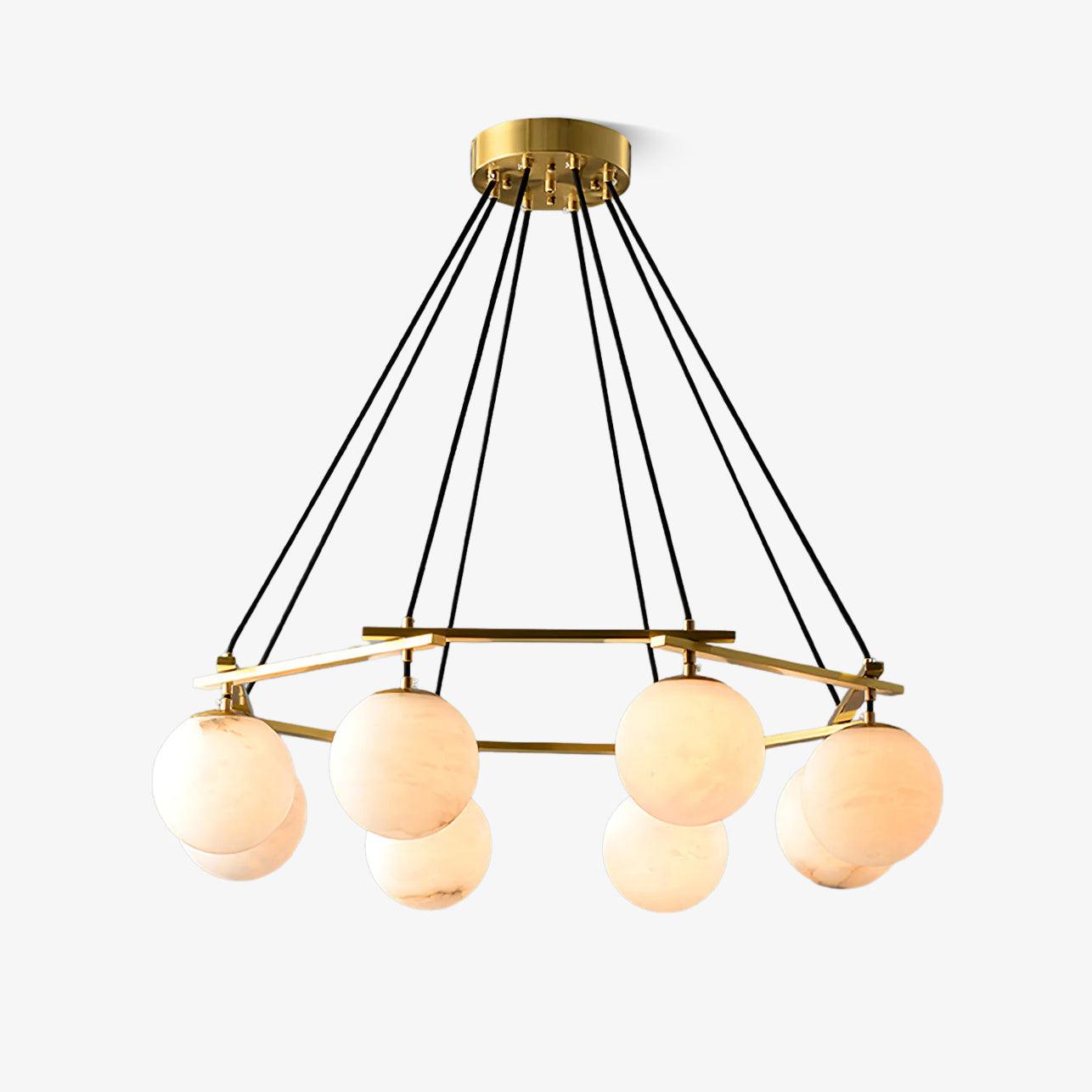 Miira Alabaster Chandelier - Elegant Design, Adjustable Height, LED Co