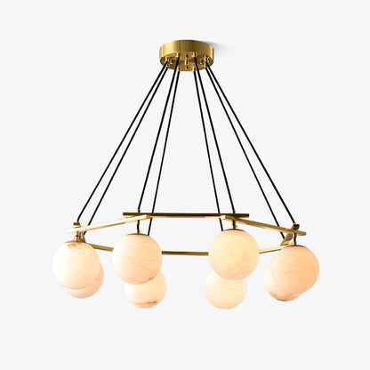 Miira Alabaster Chandelier - Elegant Design, Adjustable Height, LED Co