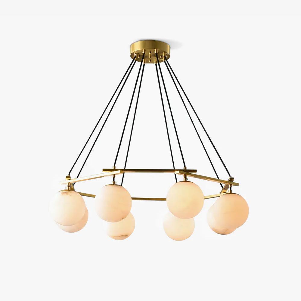 Miira Alabaster Chandelier - Elegant Design, Adjustable Height, LED Co