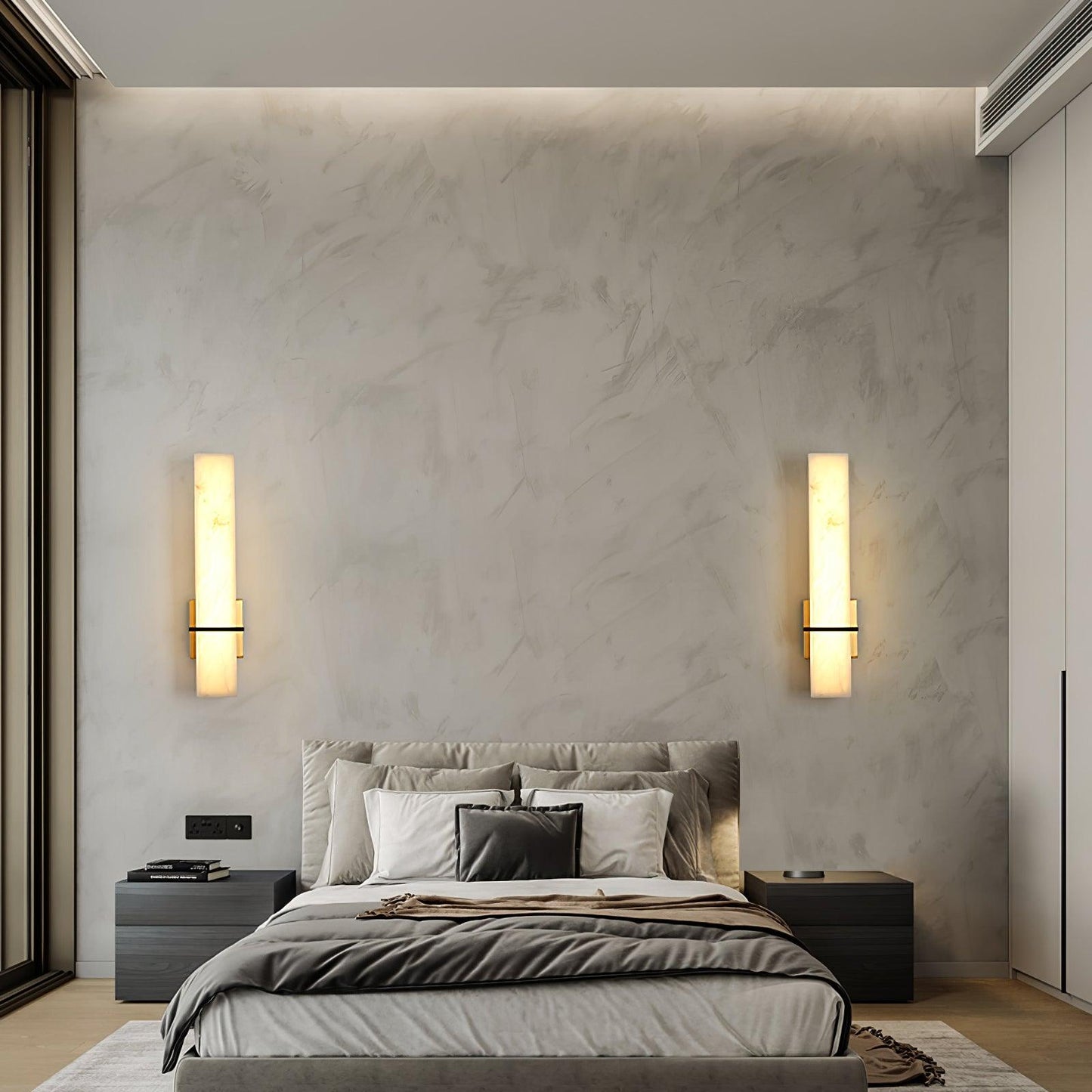 Milan Alabaster Wall Sconce - Elegant Design with Adjustable Brightnes