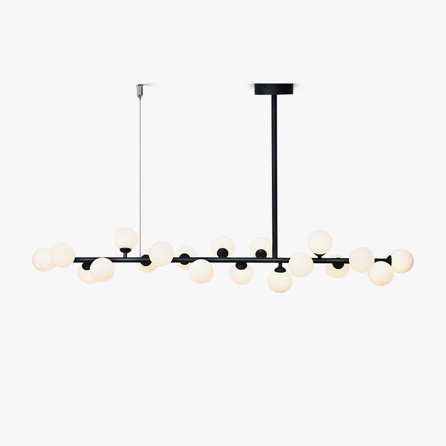 Modern Linear Balls Chandelier - Adjustable Height, LED Compatible