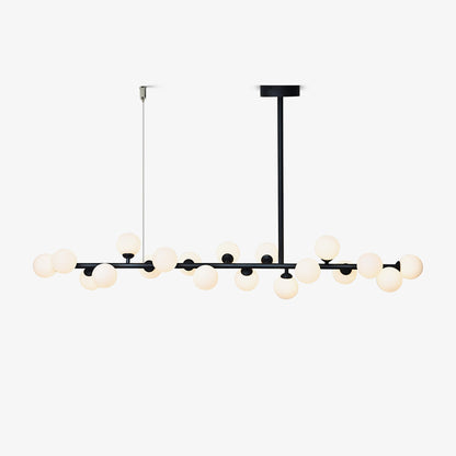 Modern Linear Balls Chandelier - Adjustable Height, LED Compatible