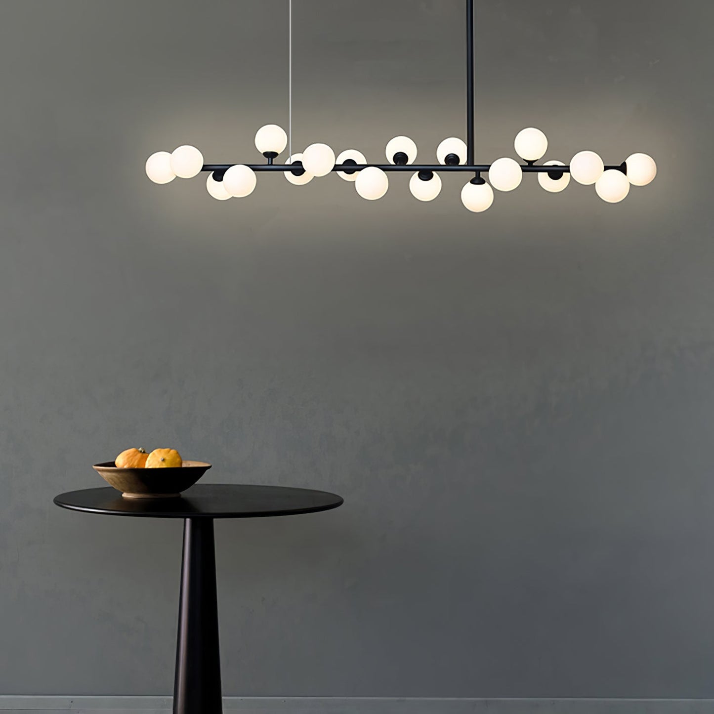 Modern Linear Balls Chandelier - Adjustable Height, LED Compatible