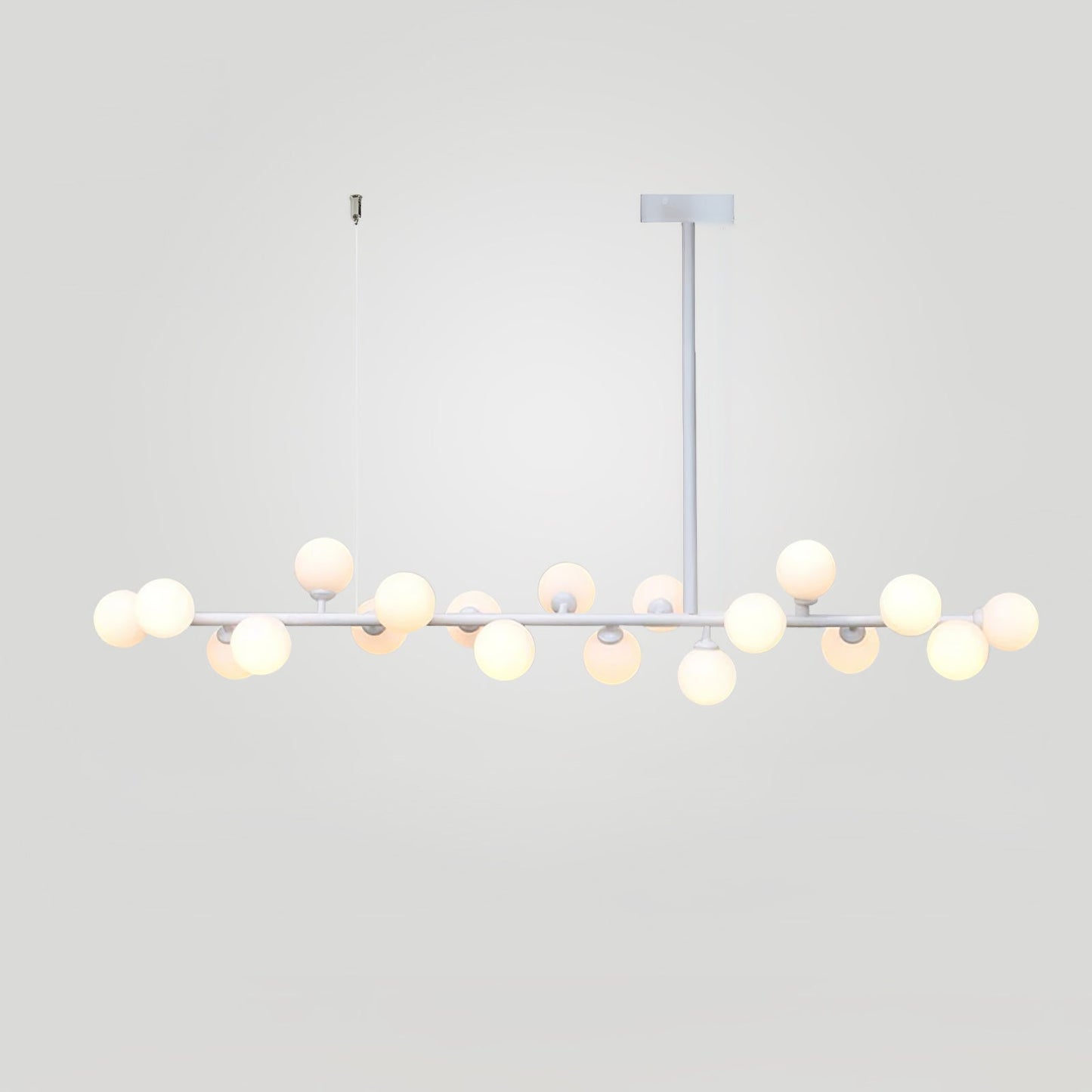 Modern Linear Balls Chandelier - Adjustable Height, LED Compatible