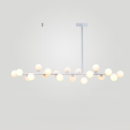 Modern Linear Balls Chandelier - Adjustable Height, LED Compatible