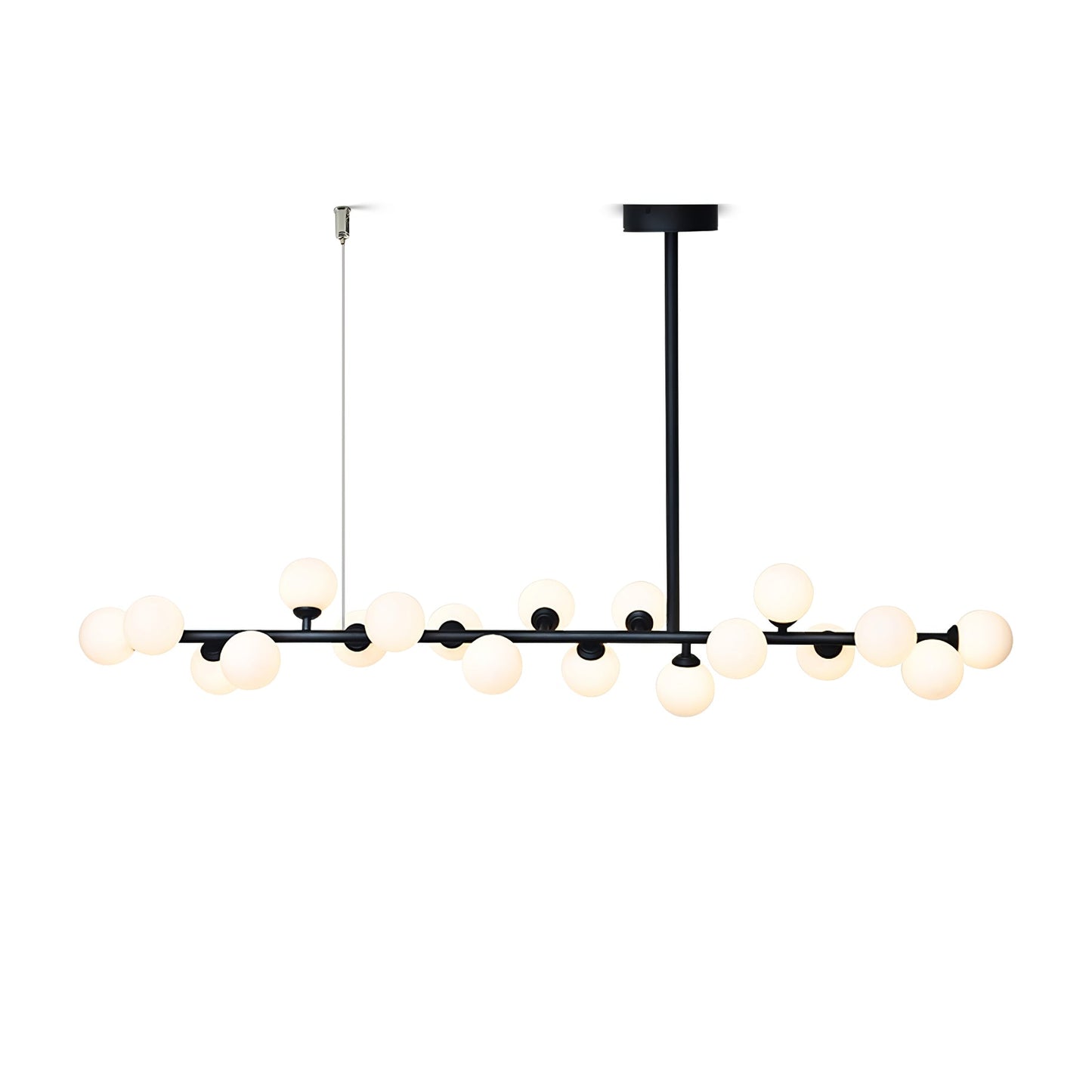 Modern Linear Balls Chandelier - Adjustable Height, LED Compatible
