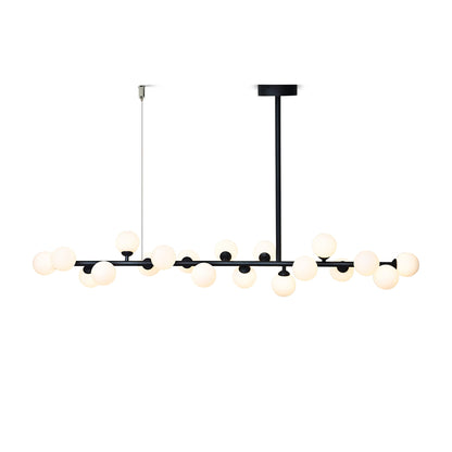 Modern Linear Balls Chandelier - Adjustable Height, LED Compatible