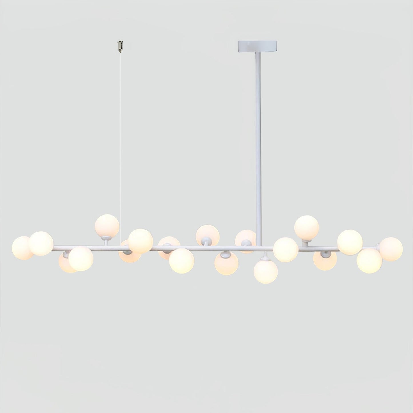 Modern Linear Balls Chandelier - Adjustable Height, LED Compatible