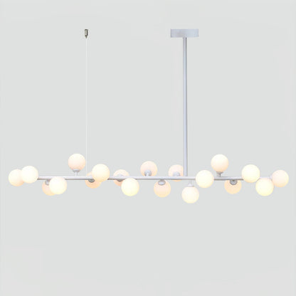 Modern Linear Balls Chandelier - Adjustable Height, LED Compatible