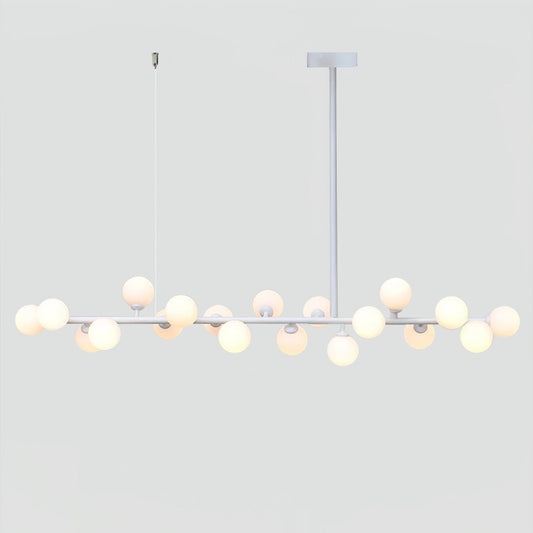 Modern Linear Balls Chandelier - Adjustable Height, LED Compatible