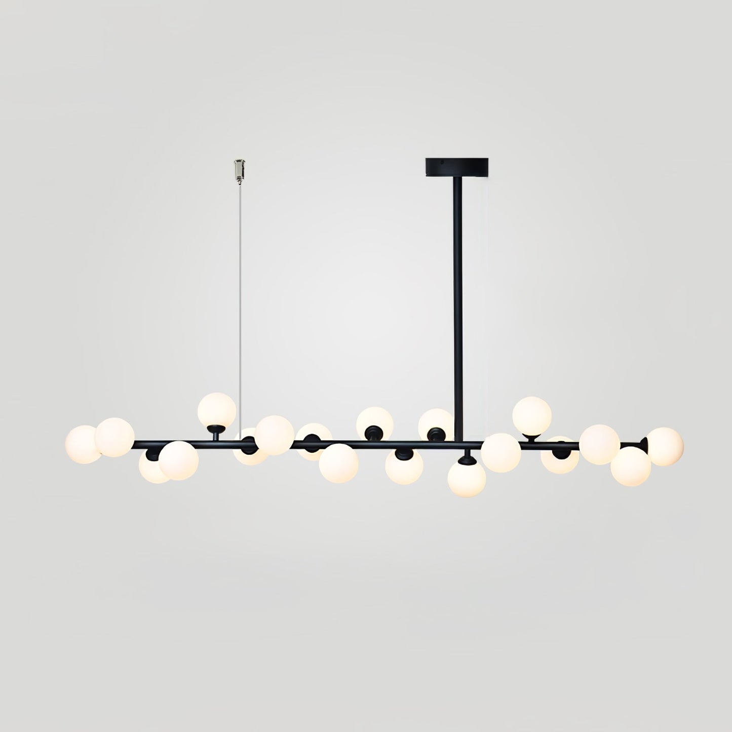 Modern Linear Balls Chandelier - Adjustable Height, LED Compatible