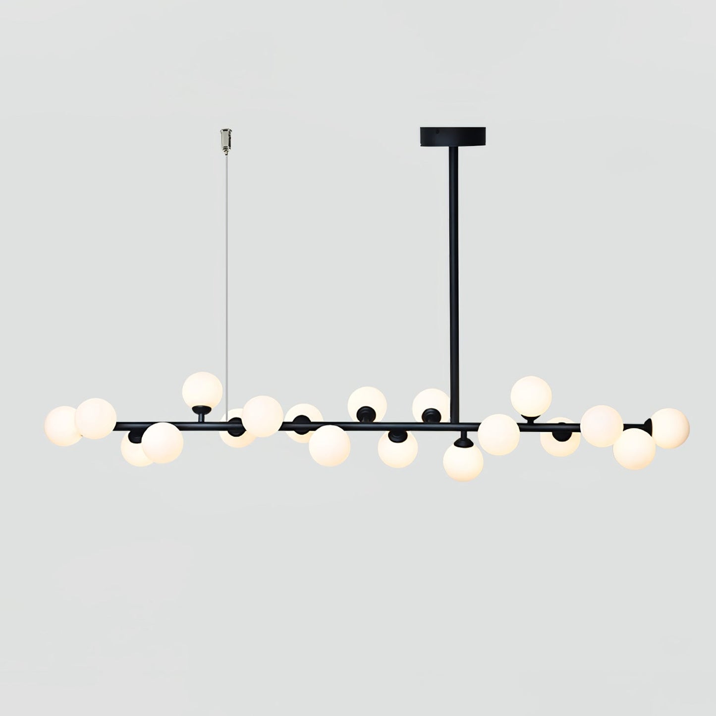 Modern Linear Balls Chandelier - Adjustable Height, LED Compatible
