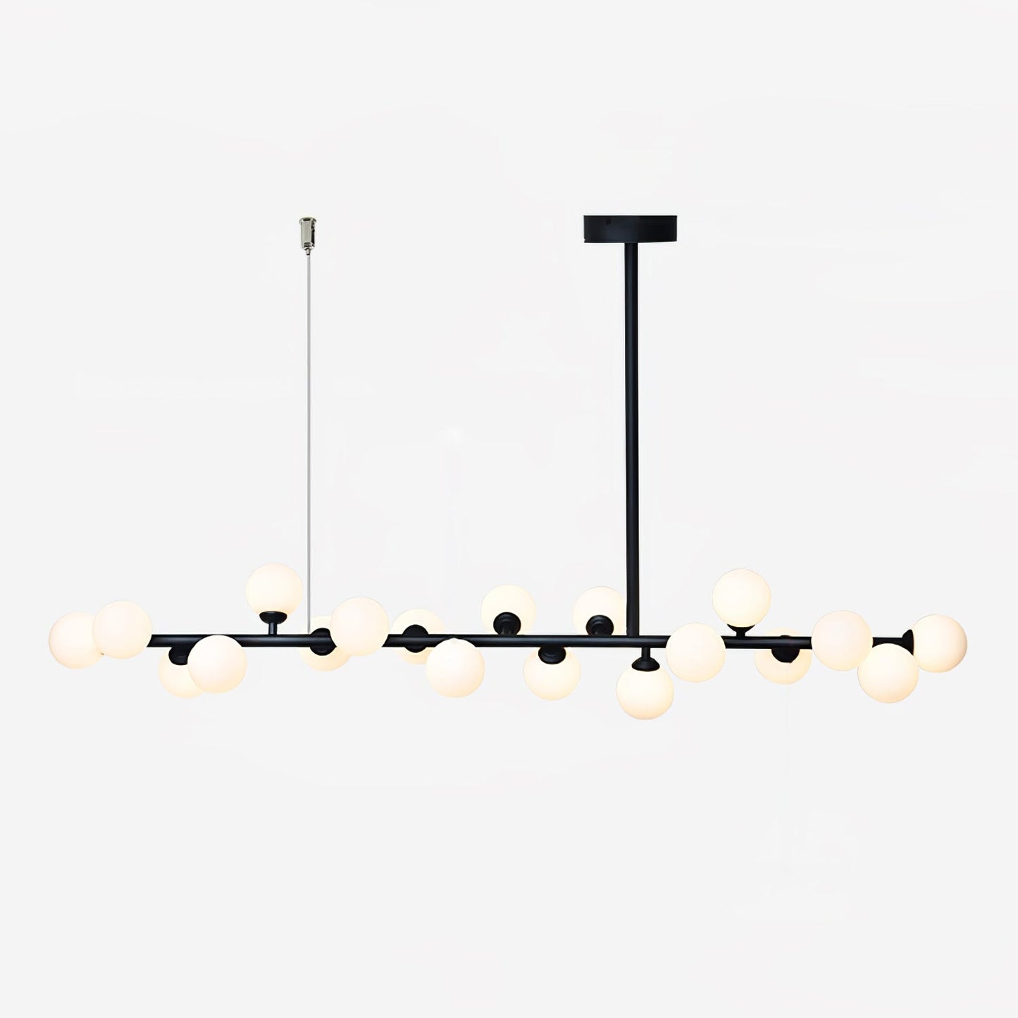 Modern Linear Balls Chandelier - Adjustable Height, LED Compatible