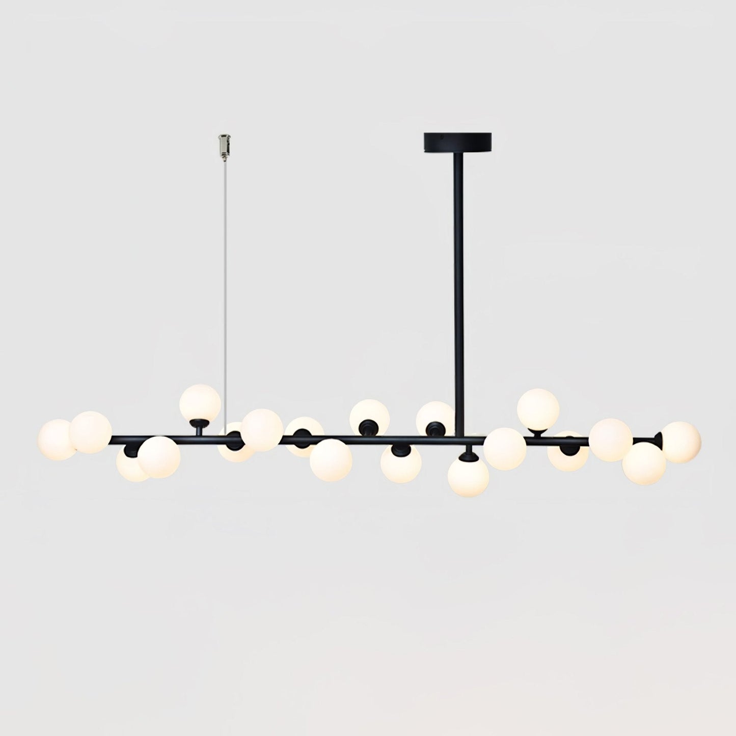 Modern Linear Balls Chandelier - Adjustable Height, LED Compatible