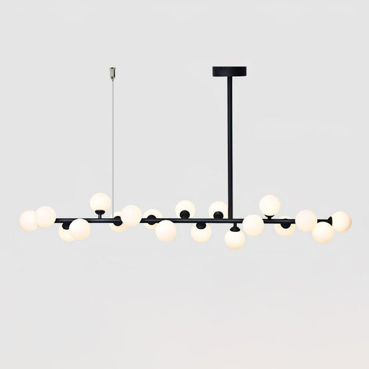 Modern Linear Balls Chandelier - Adjustable Height, LED Compatible
