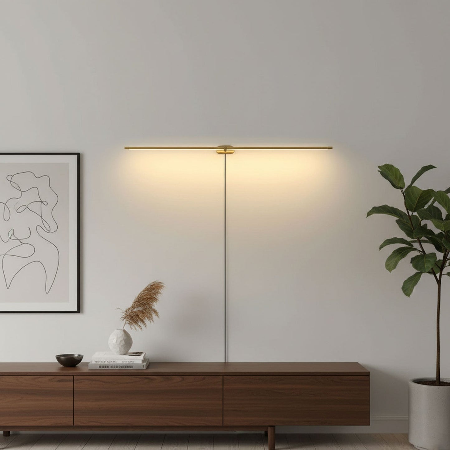 Professional Minimalist Linear Wall Lamp with Dimmable LED & Easy Inst