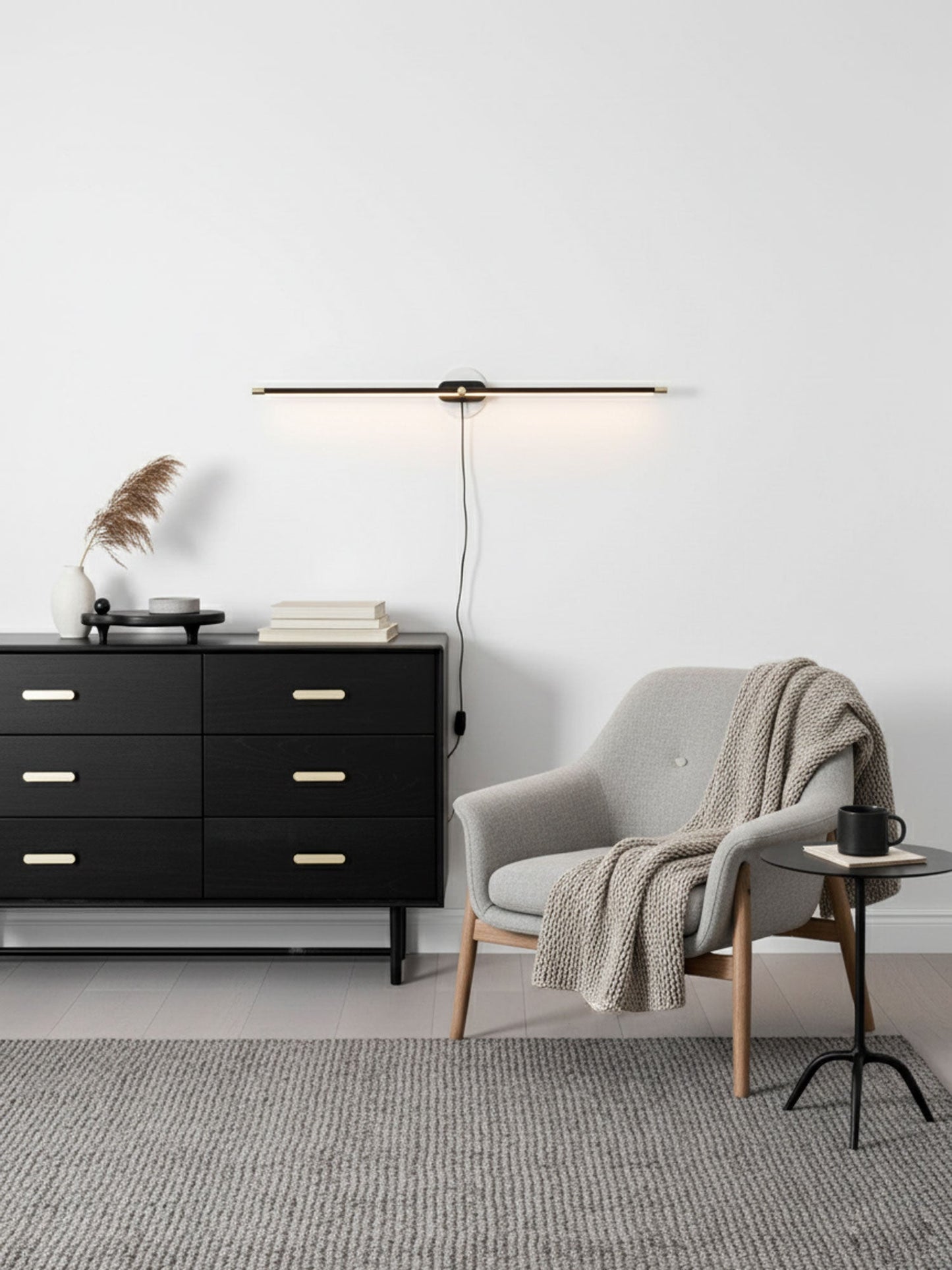Professional Minimalist Linear Wall Lamp with Dimmable LED & Easy Inst