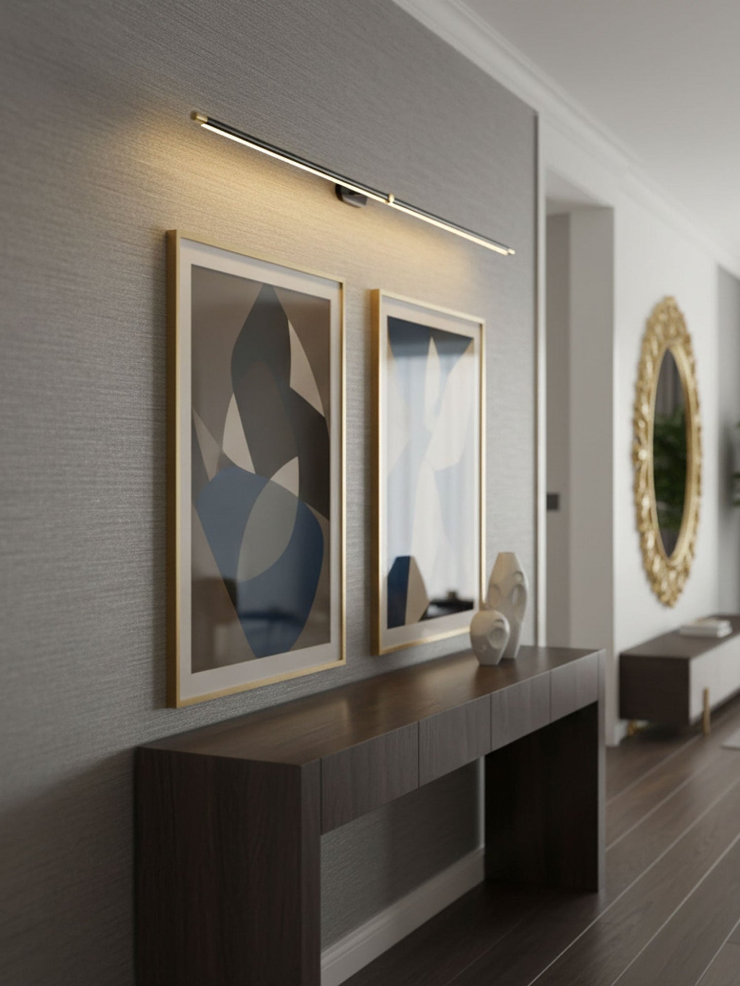Sleek Linear Wall Lamp - Dimmable LED, Adjustable Brightness