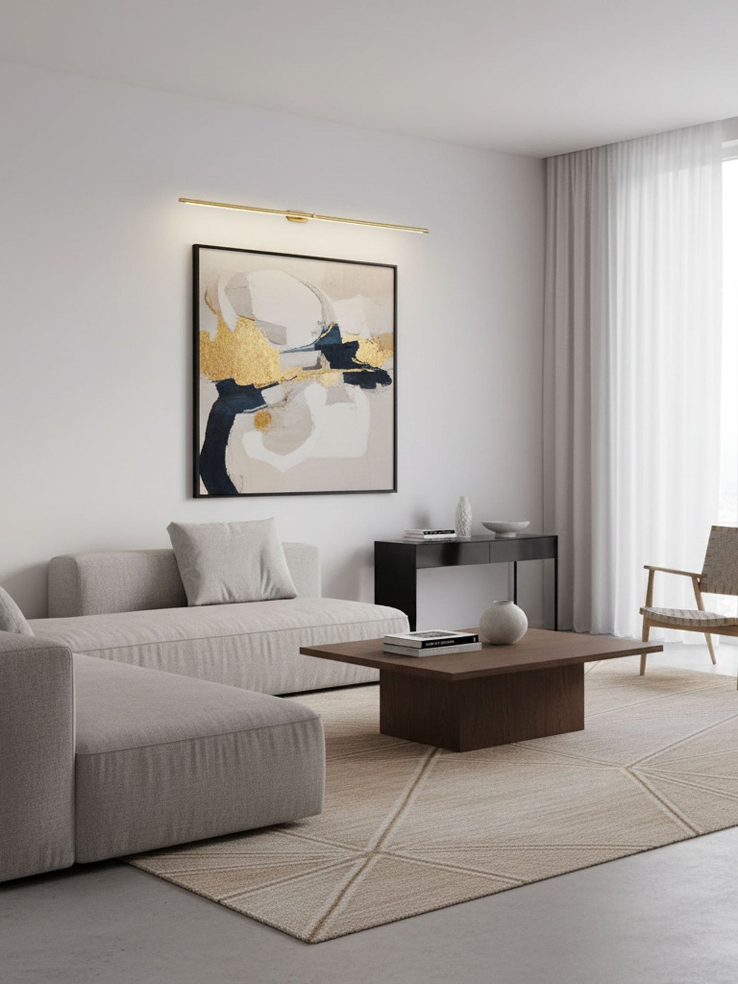 Sleek Linear Wall Lamp - Dimmable LED, Adjustable Brightness