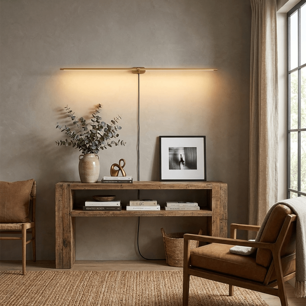 Professional Minimalist Linear Wall Lamp with Dimmable LED & Easy Inst