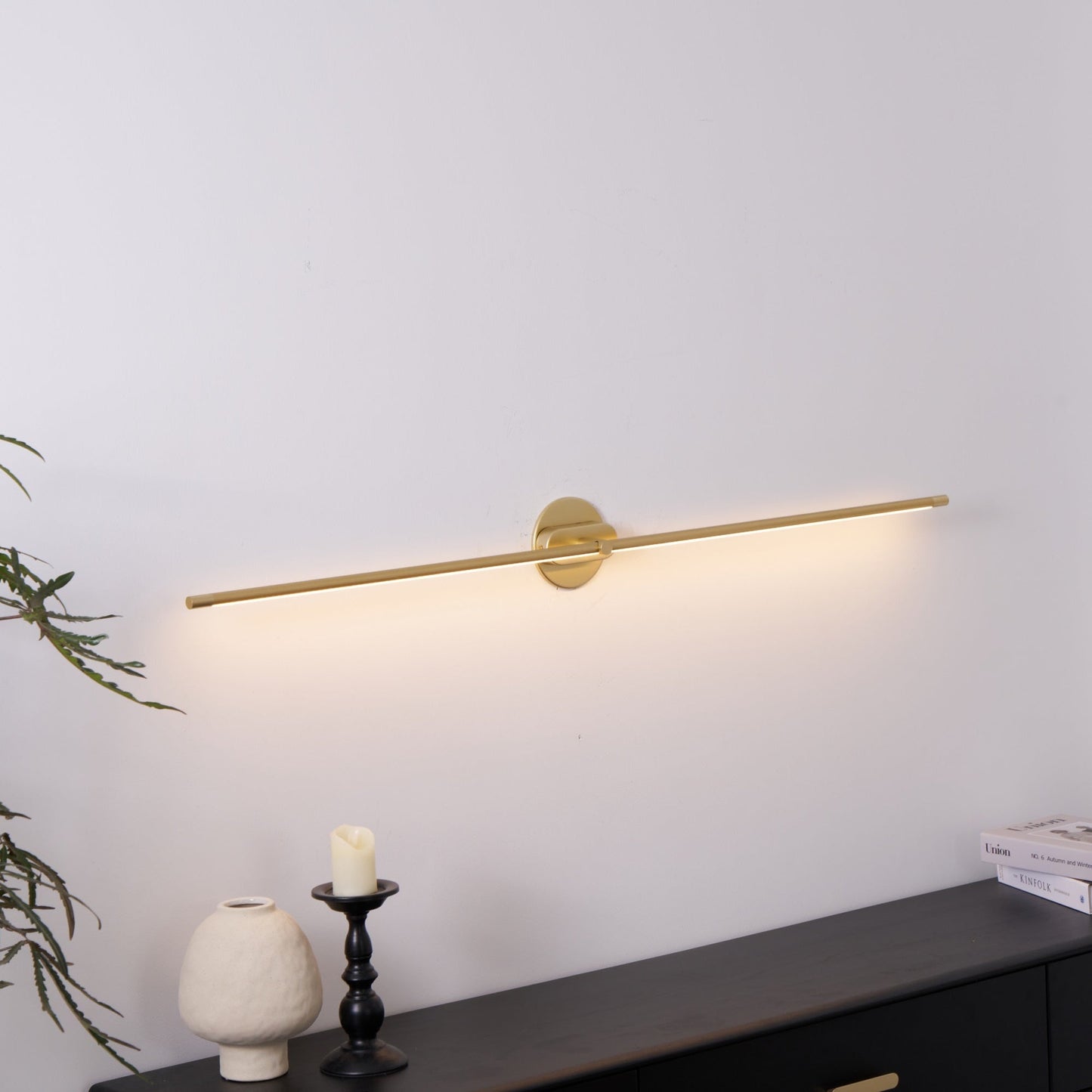 Sleek Linear Wall Lamp - Dimmable LED, Adjustable Brightness