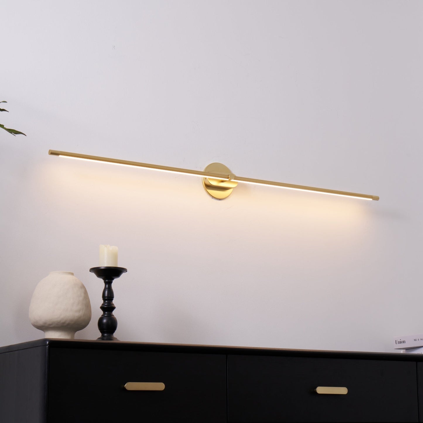 Sleek Linear Wall Lamp - Dimmable LED, Adjustable Brightness