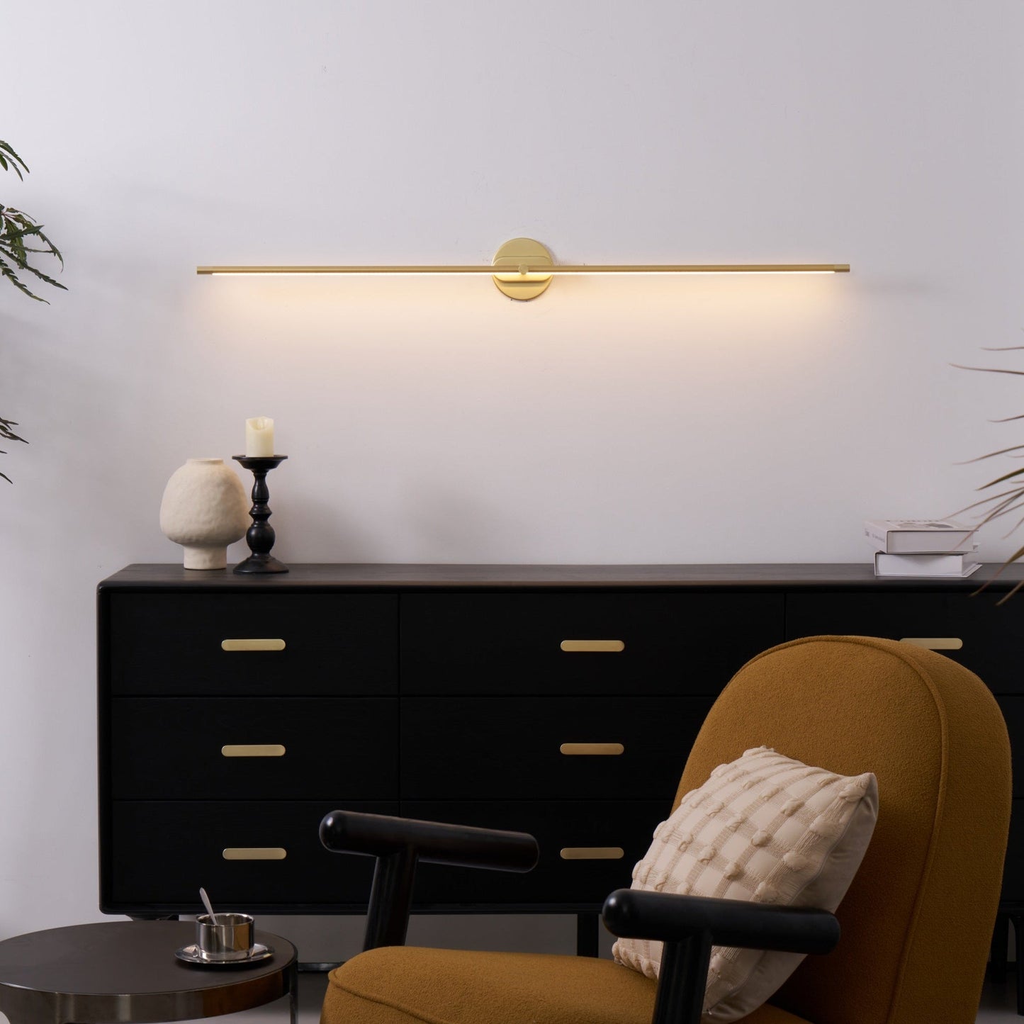 Sleek Linear Wall Lamp - Dimmable LED, Adjustable Brightness